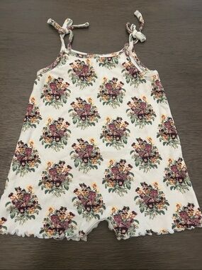 kate quinn Cream Floral Tie-Shoulder One-Piece